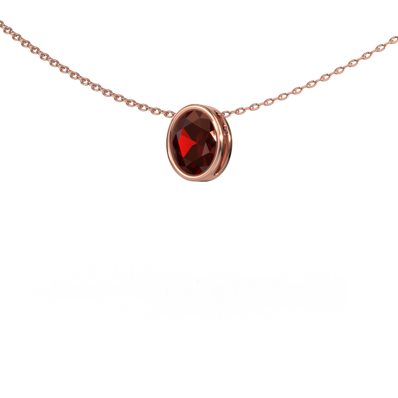 Image of Pendant Lavon OVL 585 rose gold Garnet 7,5x5,5 mm