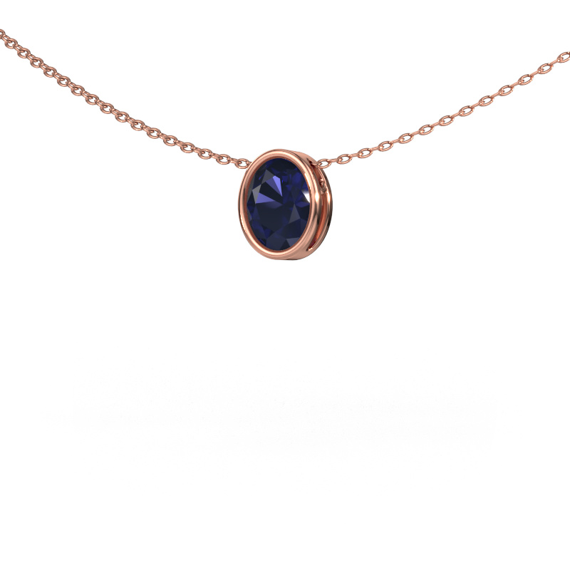 Image of Pendant Lavon OVL 585 rose gold Sapphire 7,5x5,5 mm