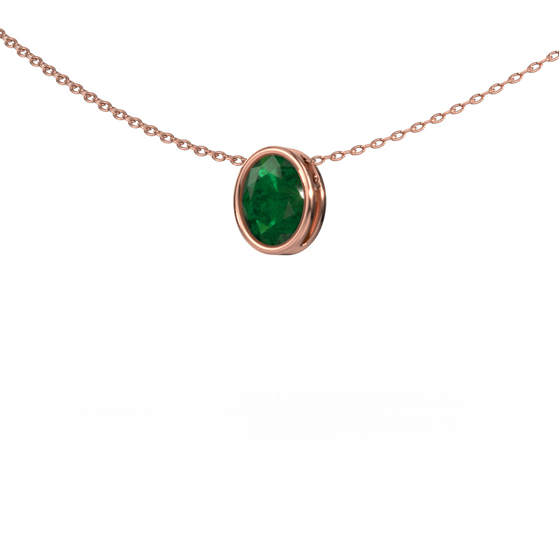 Image of Pendant Lavon OVL 585 rose gold Emerald 7,5x5,5 mm