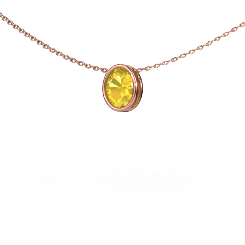 Bild von Anhänger Lavon OVL 585 Roségold Gelb Saphir 7,5x5,5 mm