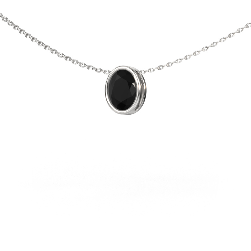 Image of Pendant Lavon OVL 585 white gold Black diamond 1.10 crt