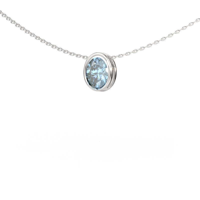 Immagine di Ciondolo Lavon OVL 950 platino Diamante lab grown blu 7,5x5,5 mm