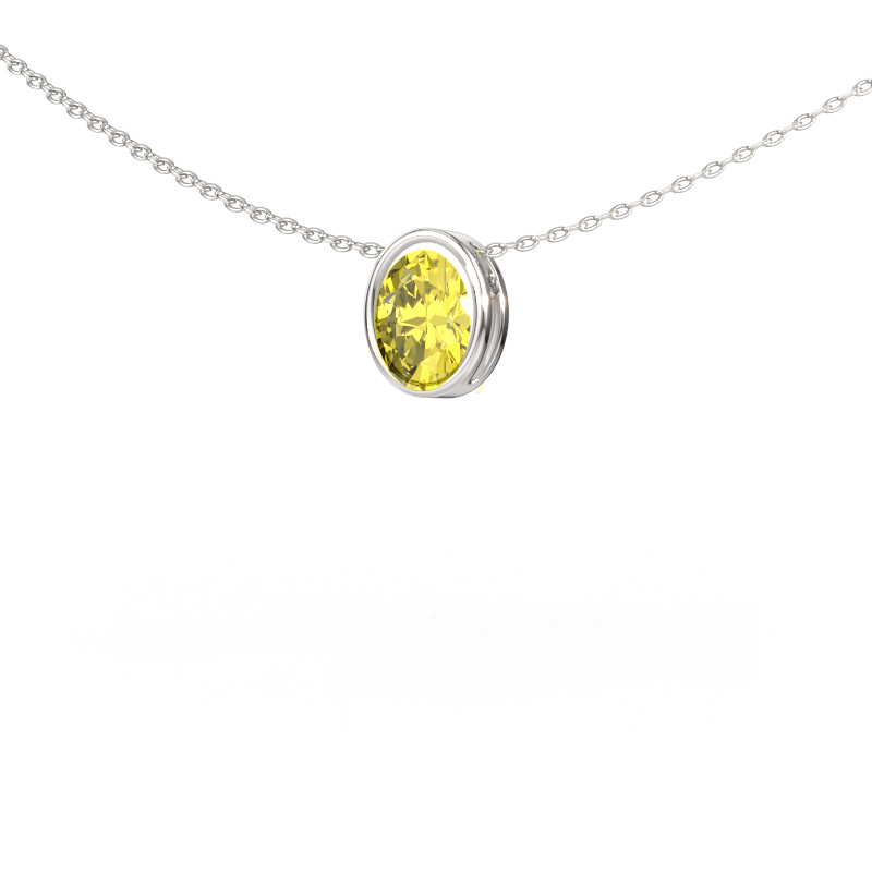 Bild av Hänge Lavon OVL 950 platina Gul labbodlad diamant 7,5x5,5 mm