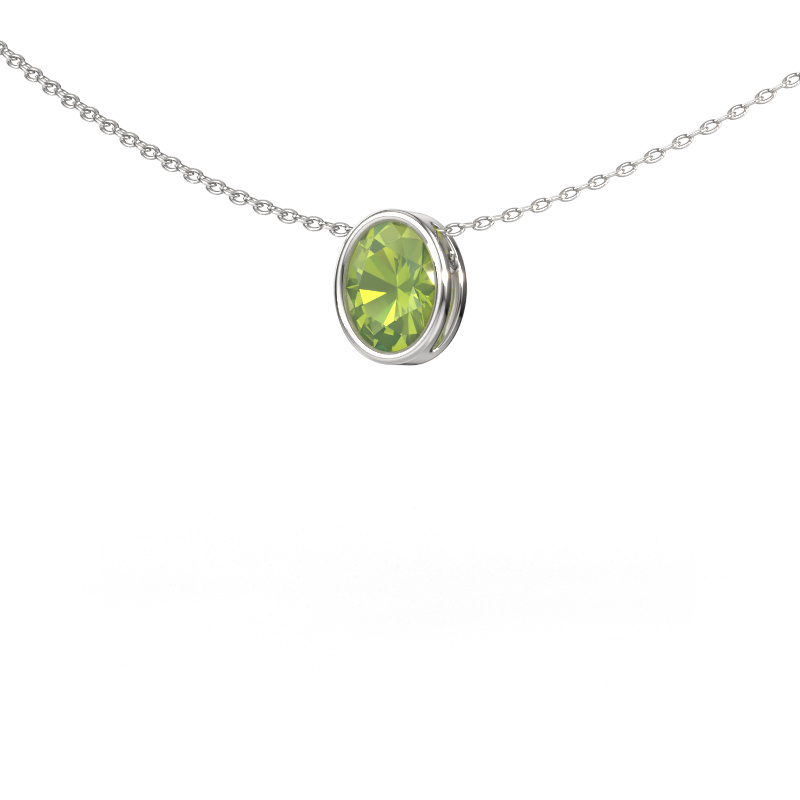 Image of Pendant Lavon OVL 950 platinum Peridot 7,5x5,5 mm