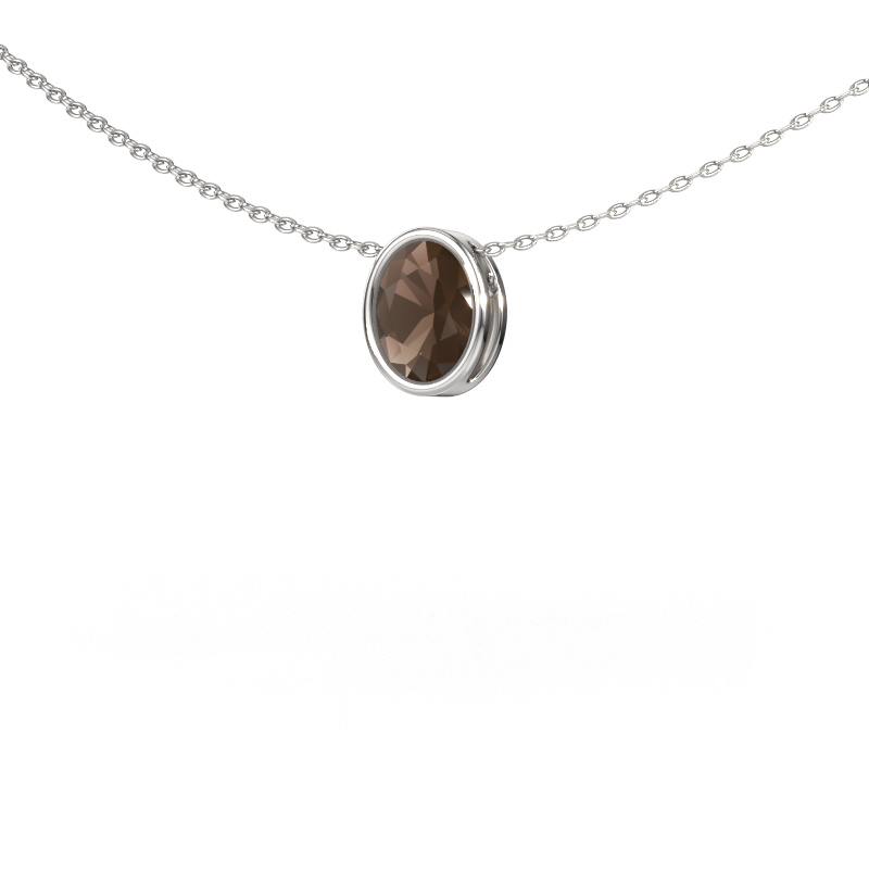 Image of Pendant Lavon OVL 585 white gold Smokey quartz 7,5x5,5 mm