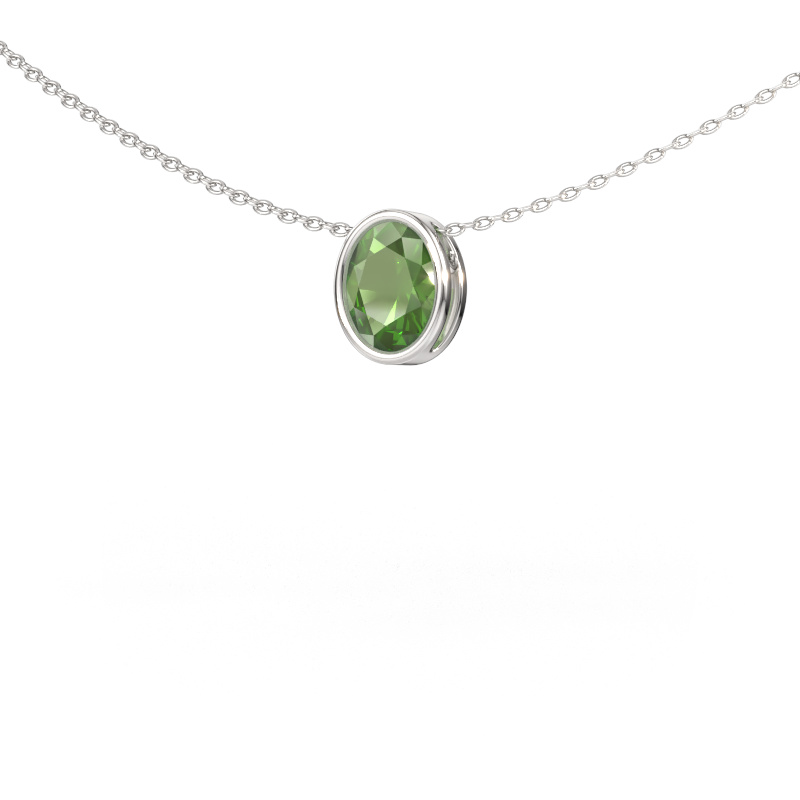 Immagine di Ciondolo Lavon OVL 950 platino Tormalina verde 7,5x5,5 mm
