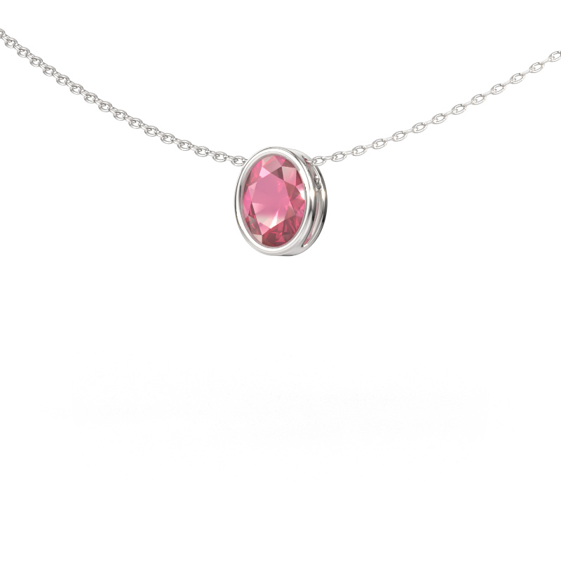 Immagine di Ciondolo Lavon OVL 585 oro bianco Tormalina rosa 7,5x5,5 mm