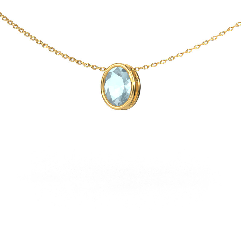 Image of Pendant Lavon OVL 585 gold Aquamarine 7,5x5,5 mm