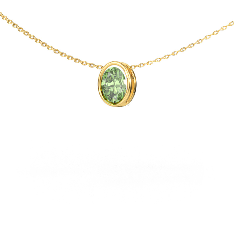 Bild av Hänge Lavon OVL 585 gult guld Grön labbodlad diamant 7,5x5,5 mm