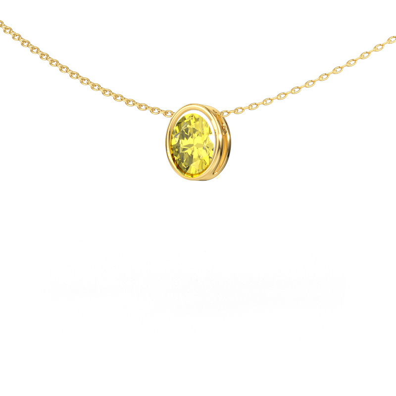 Image of Pendant Lavon OVL 585 gold Yellow lab grown diamond 7,5x5,5 mm