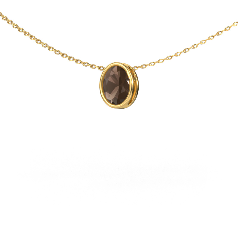 Image of Pendant Lavon OVL 585 gold Smokey quartz 7,5x5,5 mm