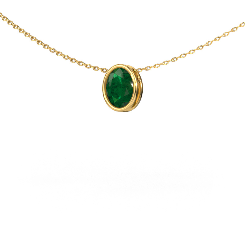 Image of Pendant Lavon OVL 585 gold Emerald 7,5x5,5 mm