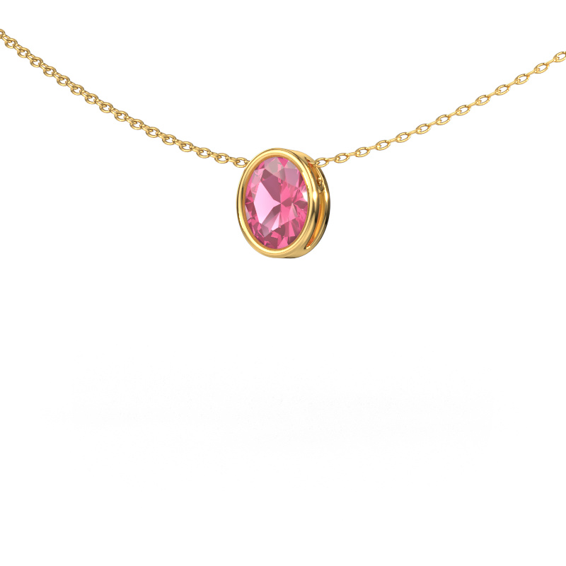 Image of Pendant Lavon OVL 585 gold Pink sapphire 7,5x5,5 mm