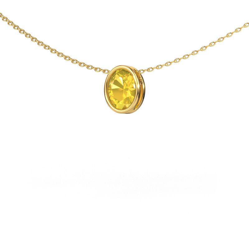 Image of Pendant Lavon OVL 585 gold Yellow sapphire 7,5x5,5 mm
