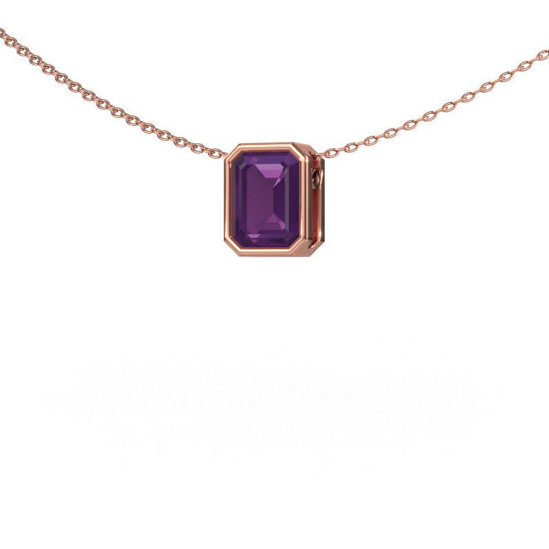 Image of Pendant Lavon EME 585 rose gold Amethyst 8x6 mm