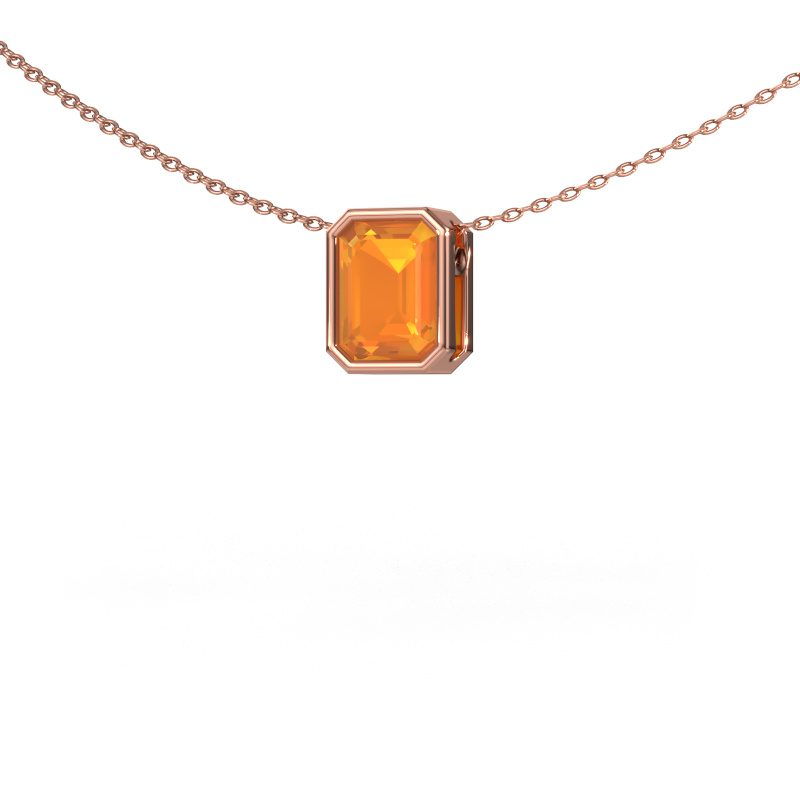 Afbeelding van Hanger Lavon EME 585 rosé goud Citrien 8x6 mm