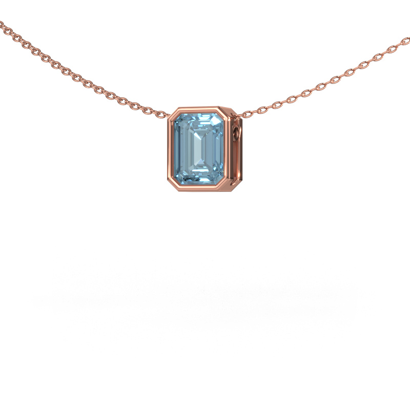 Image de Pendentif Lavon EME 585 or rose Diamant synthétique bleu 8x6 mm