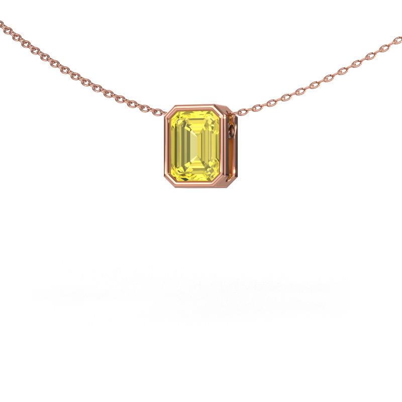 Image de Pendentif Lavon EME 585 or rose Diamants synthétiques jaune 8x6 mm