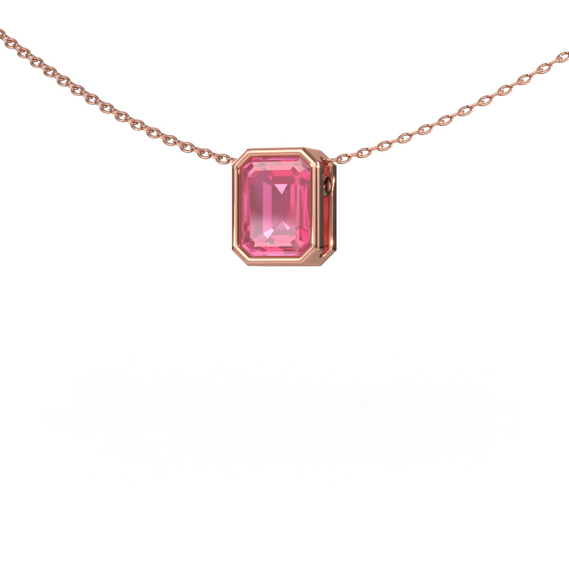 Image of Pendant Lavon EME 585 rose gold Pink sapphire 8x6 mm