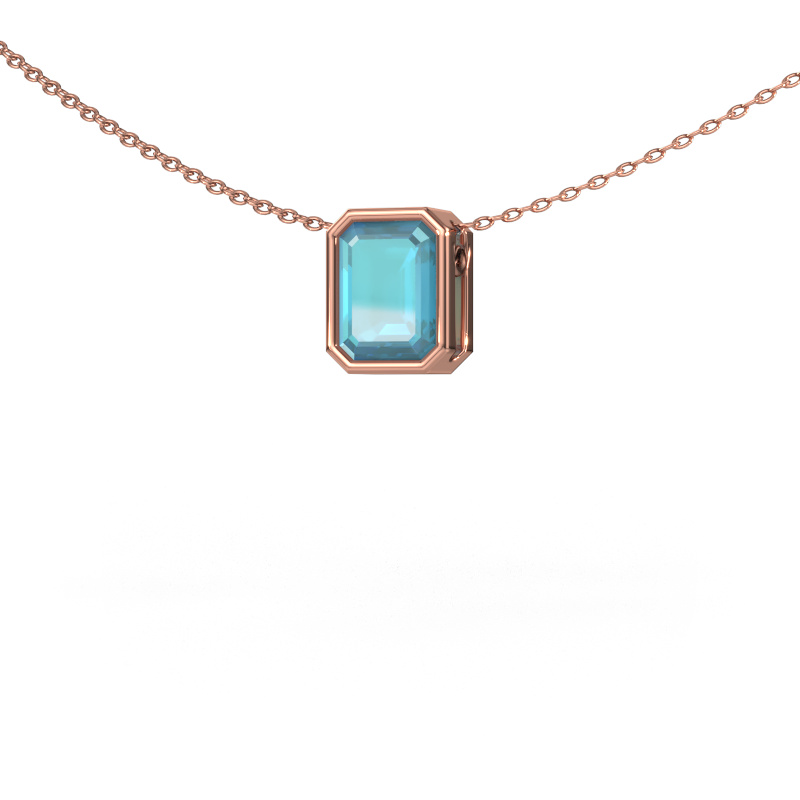 Image of Pendant Lavon EME 585 rose gold Blue topaz 8x6 mm