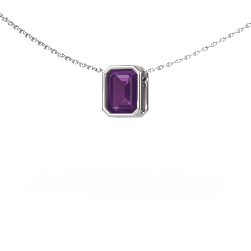 Image of Pendant Lavon EME 585 white gold Amethyst 8x6 mm