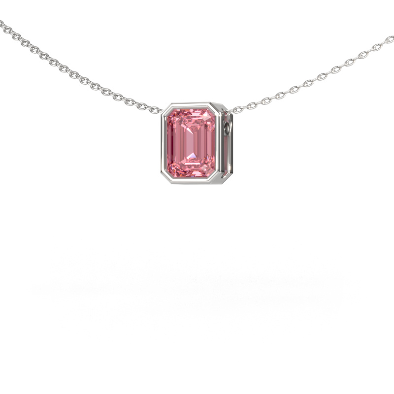 Image of Pendant Lavon EME 950 platinum Pink lab grown diamond 8x6 mm