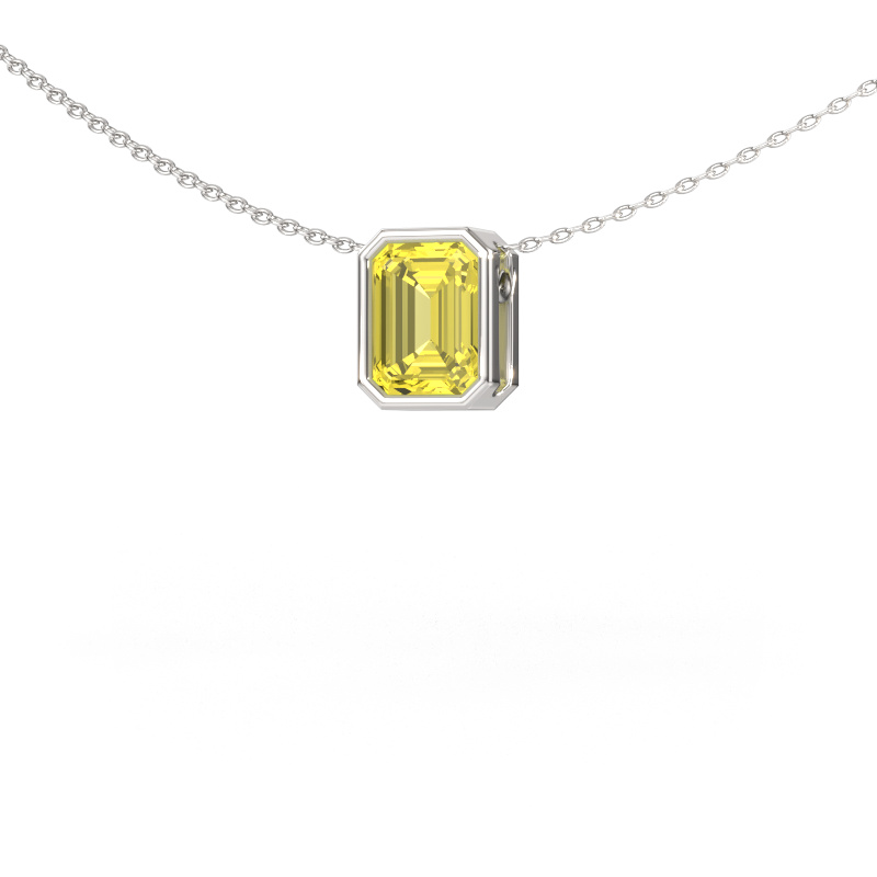 Immagine di Ciondolo Lavon EME 950 platino Diamante lab grown giallo 8x6 mm