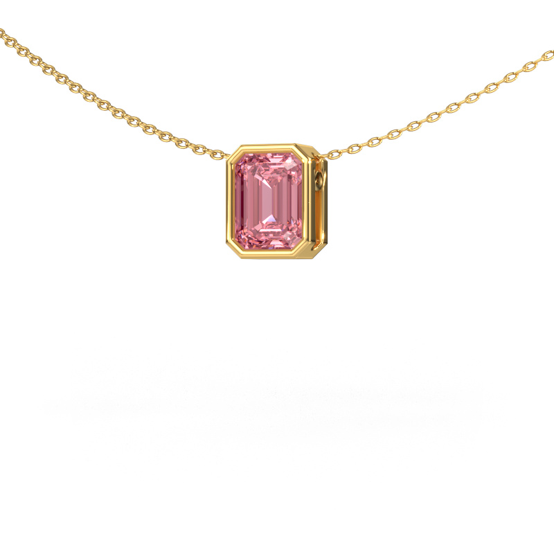 Image of Pendant Lavon EME 585 gold Pink lab grown diamond 8x6 mm