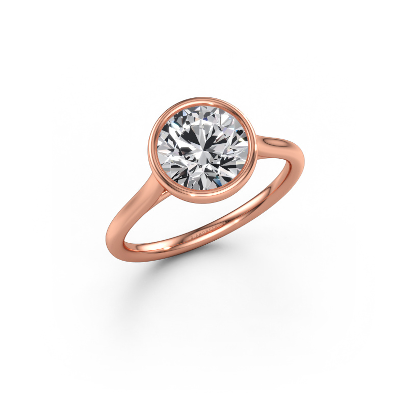 Immagine di Anello di fidanzamento Lavon RND 585 oro rosa Diamante lab grown 2.00 crt