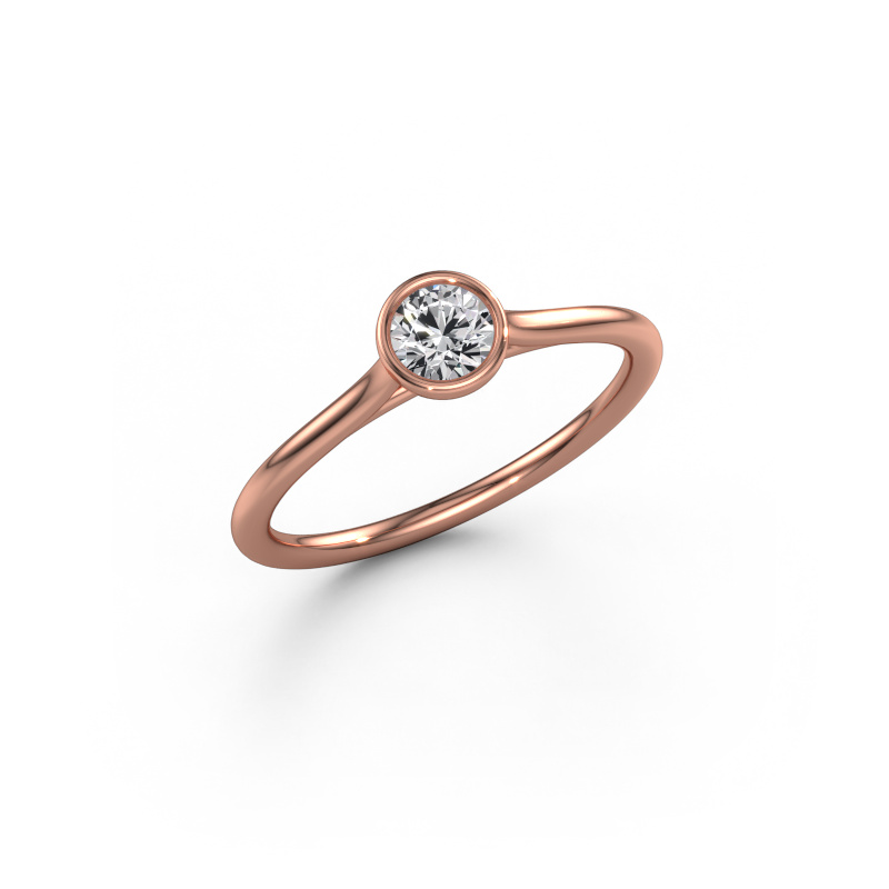 Afbeelding van Verlovingsring Lavon RND 585 rosé goud Diamant 0.30 crt