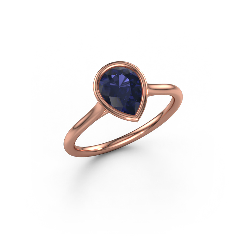 Image of Engagement ring Lavon Per 585 rose gold Sapphire 8x6 mm