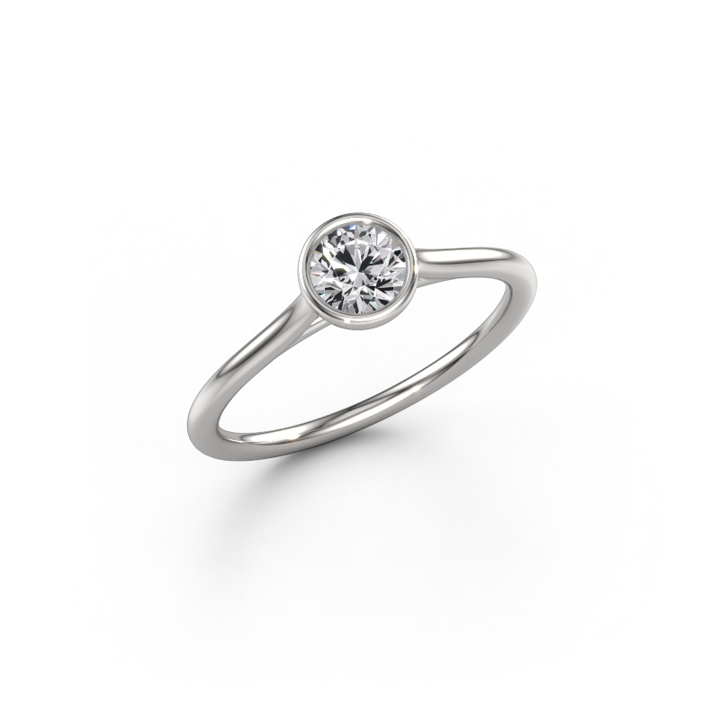 Image de Bague de fiançailles Lavon RND 585 or blanc Diamant 0.40 crt