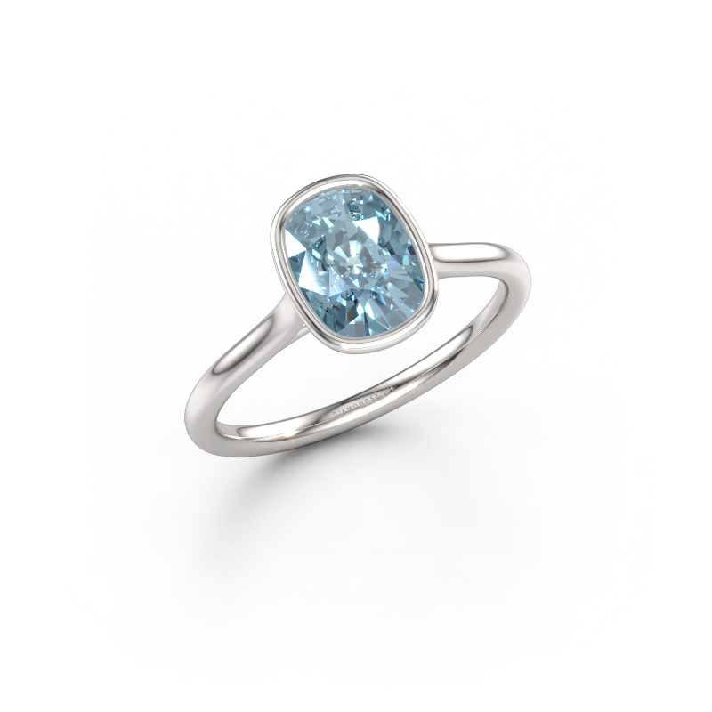Bild av Förlovningsring Lavon CSH 950 platina Blå labbodlad diamant 8x6 mm