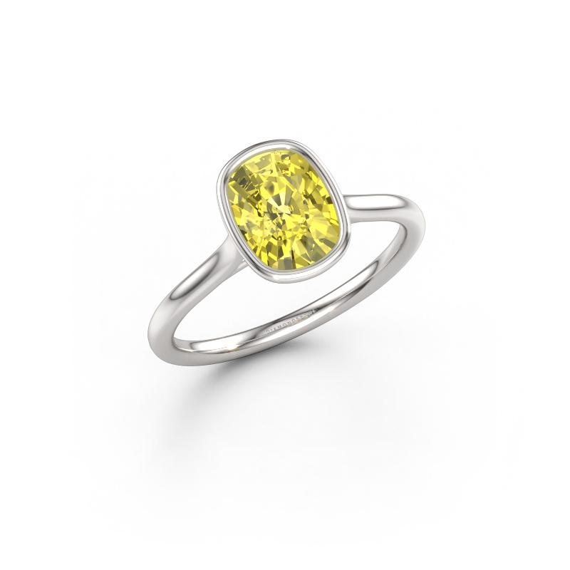 Immagine di Anello di fidanzamento Lavon CSH 585 oro bianco Diamante lab grown giallo 8x6 mm