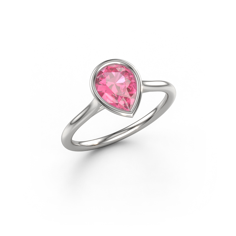 Bild von Verlobungsring Lavon Per 950 Platin Pink Saphir 8x6 mm