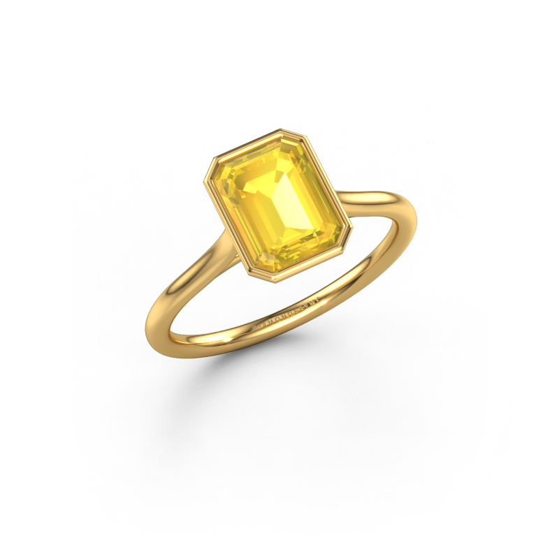 Image de Bague de fiançailles Lavon EME 585 or jaune Saphir jaune 8x6 mm