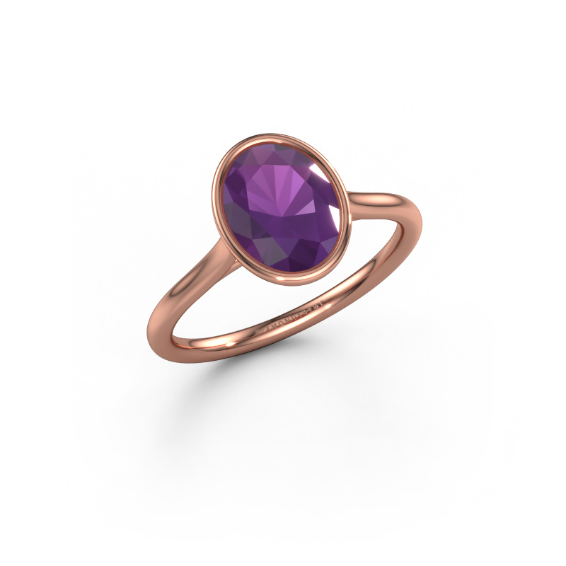 Image of Engagement ring Lavon OVL 585 rose gold Amethyst 9x7 mm