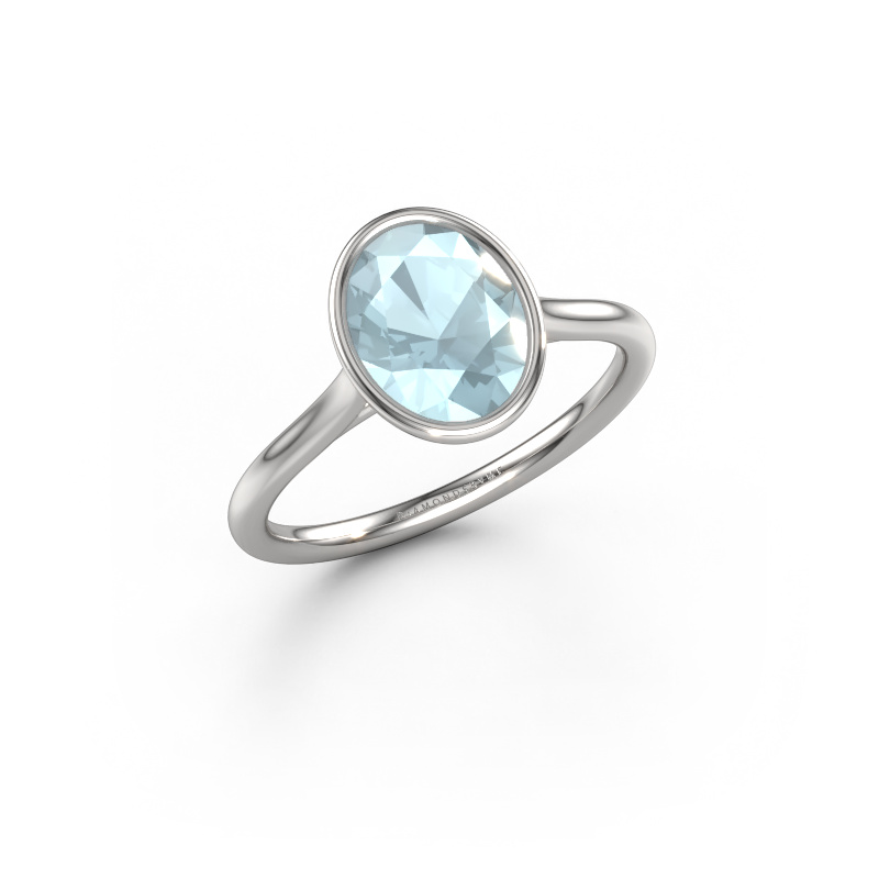 Image of Engagement ring Lavon OVL 585 white gold Aquamarine 9x7 mm