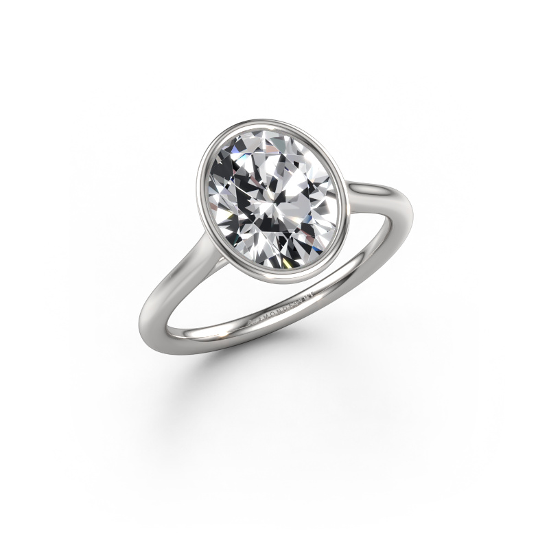 Image of Engagement ring Lavon OVL 950 platinum Lab grown diamond 2.70 crt