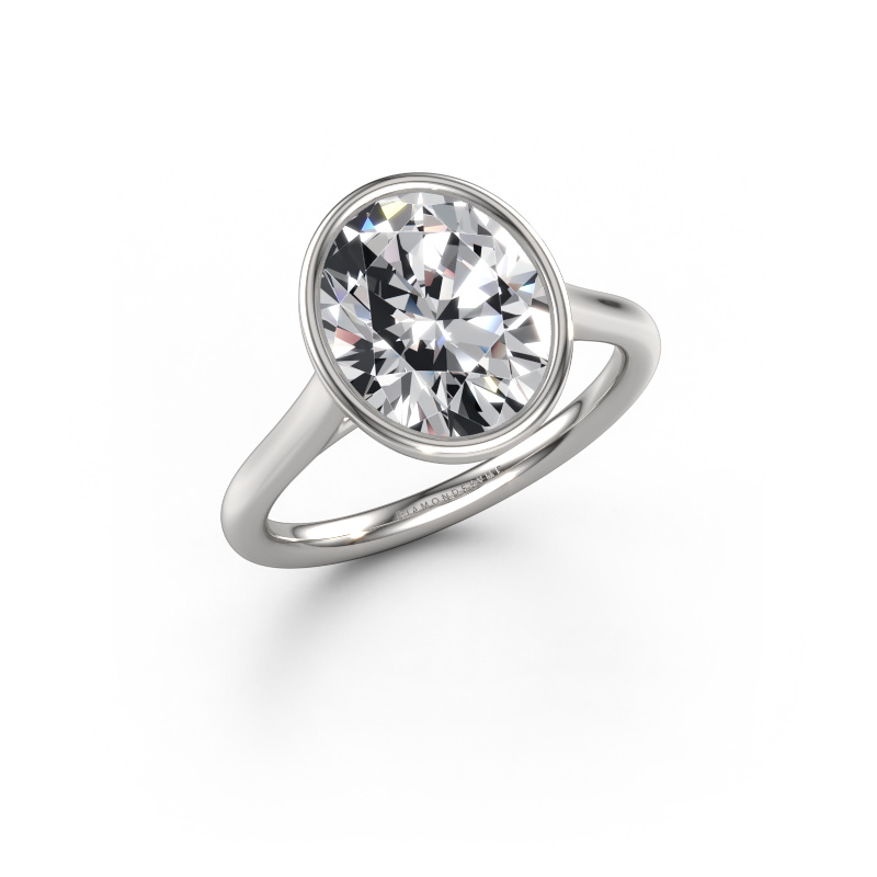 Image de Bague de fiançailles Lavon OVL 950 platine Diamant synthétique 3.85 crt