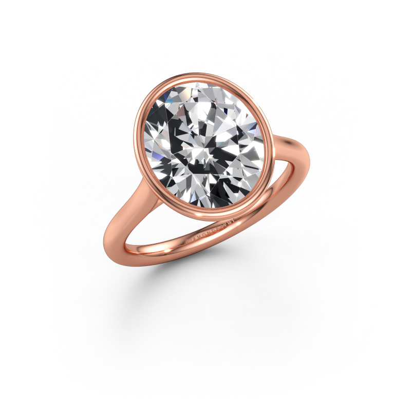 Immagine di Anello di fidanzamento Lavon OVL 585 oro rosa Diamante lab grown 5.05 crt