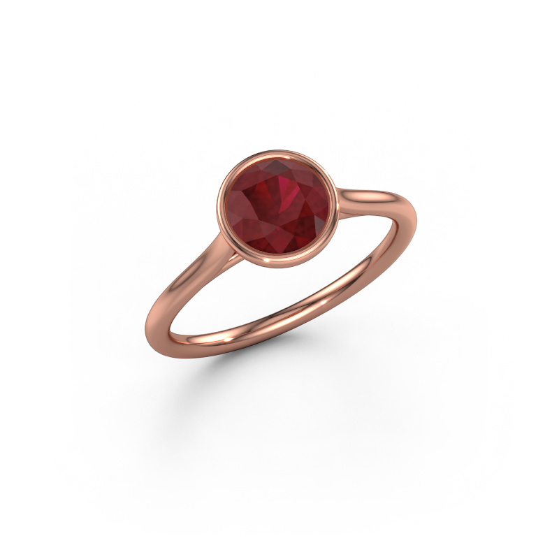 Image of Engagement ring Lavon RND 585 rose gold Ruby 6.5 mm