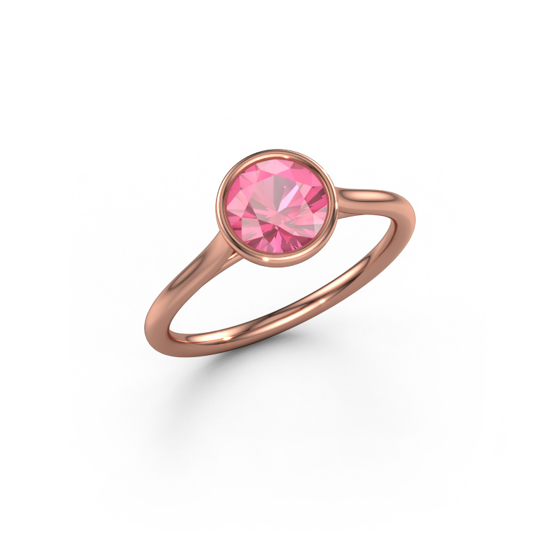 Bild von Verlobungsring Lavon RND 585 Roségold Pink Saphir 6.5 mm