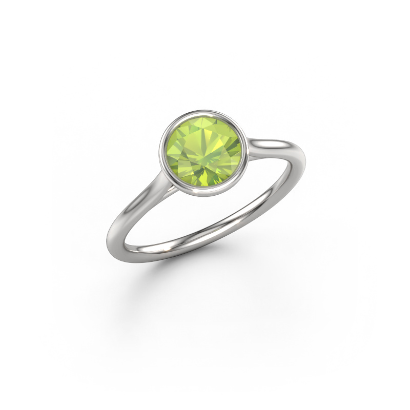Image of Engagement ring Lavon RND 585 white gold Peridot 6.5 mm