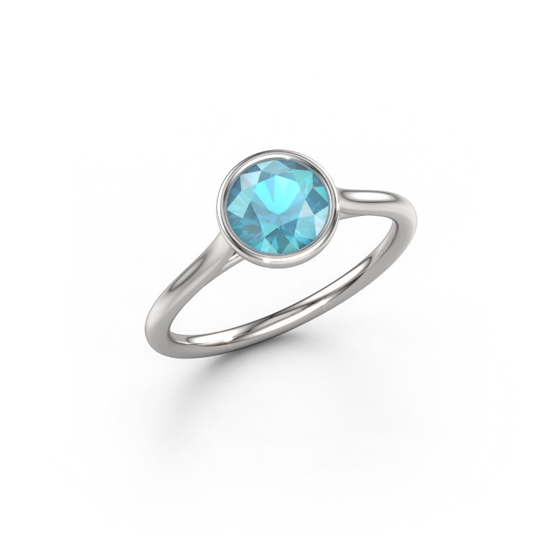 Image of Engagement ring Lavon RND 585 white gold Blue topaz 6.5 mm