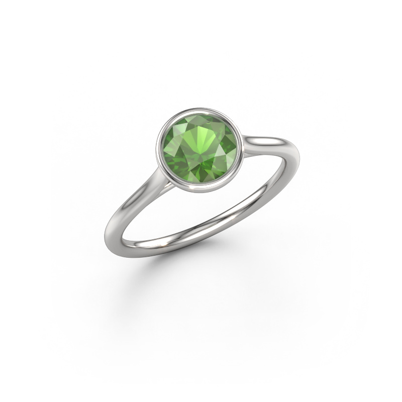 Image de Bague de fiançailles Lavon RND 950 platine Vert tourmaline 6.5 mm