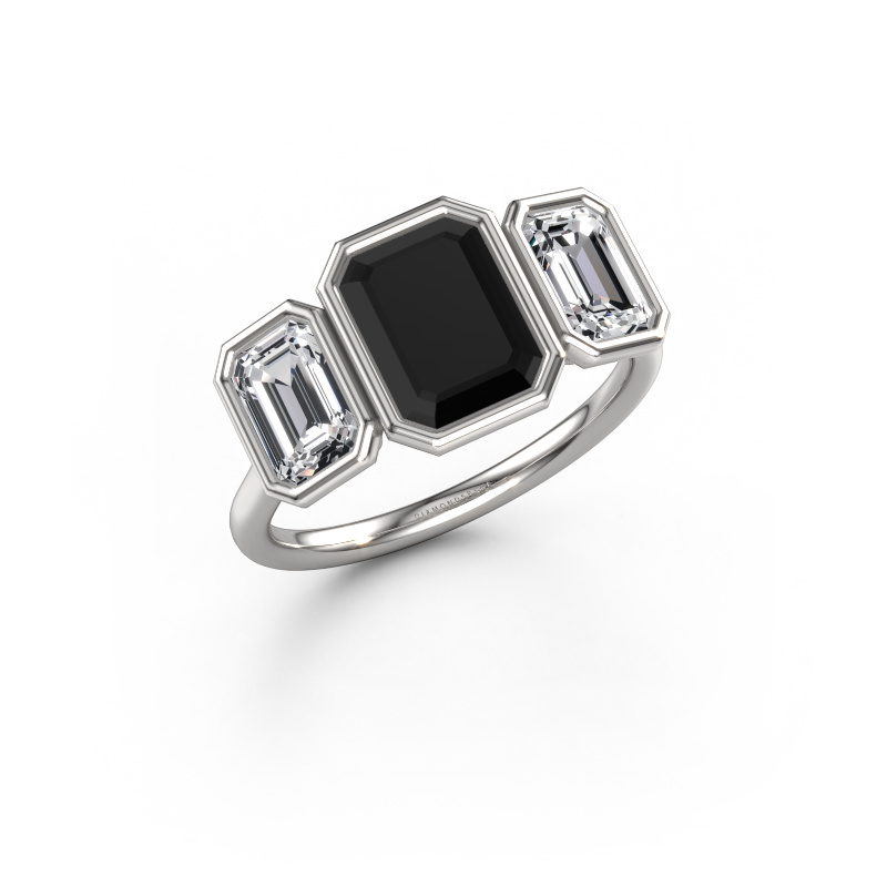 Image of Engagement ring Lavon 3 EME 585 white gold Black diamond 3.50 crt
