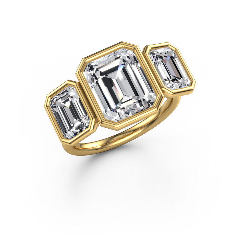 Image de Bague de fiançailles Lavon 3 EME 585 or jaune Diamant synthétique 5.80 crt