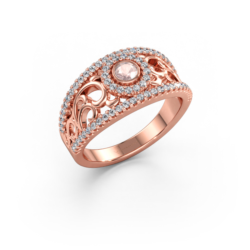 Bild av Ring Lavona 585 roséguld Champagnefärgad morganit 3.4 mm