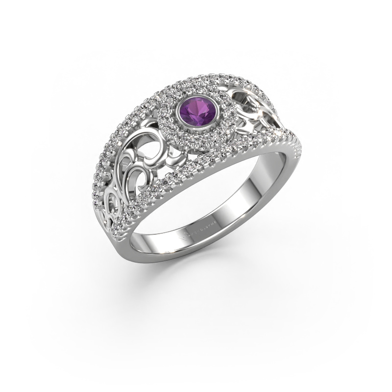 Image of Ring Lavona 950 platinum Amethyst 3.4 mm